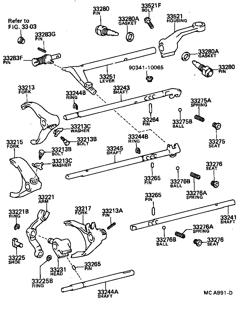  CHASER |  GEAR SHIFT FORK LEVER SHAFT MTM