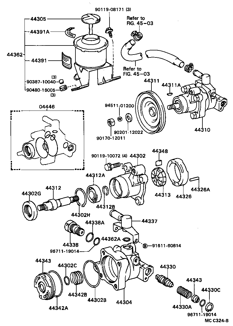  HILUX |  VANE PUMP RESERVOIR POWER STEERING