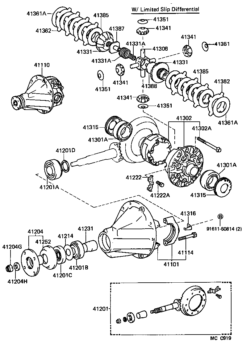  LAND CRUISER S T H T |  REAR AXLE HOUSING DIFFERENTIAL