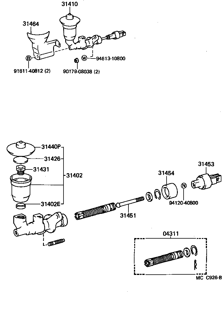  LAND CRUISER S T H T |  CLUTCH MASTER CYLINDER