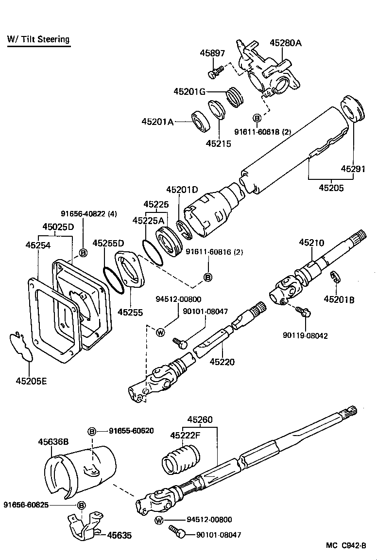  LAND CRUISER S T H T |  STEERING COLUMN SHAFT