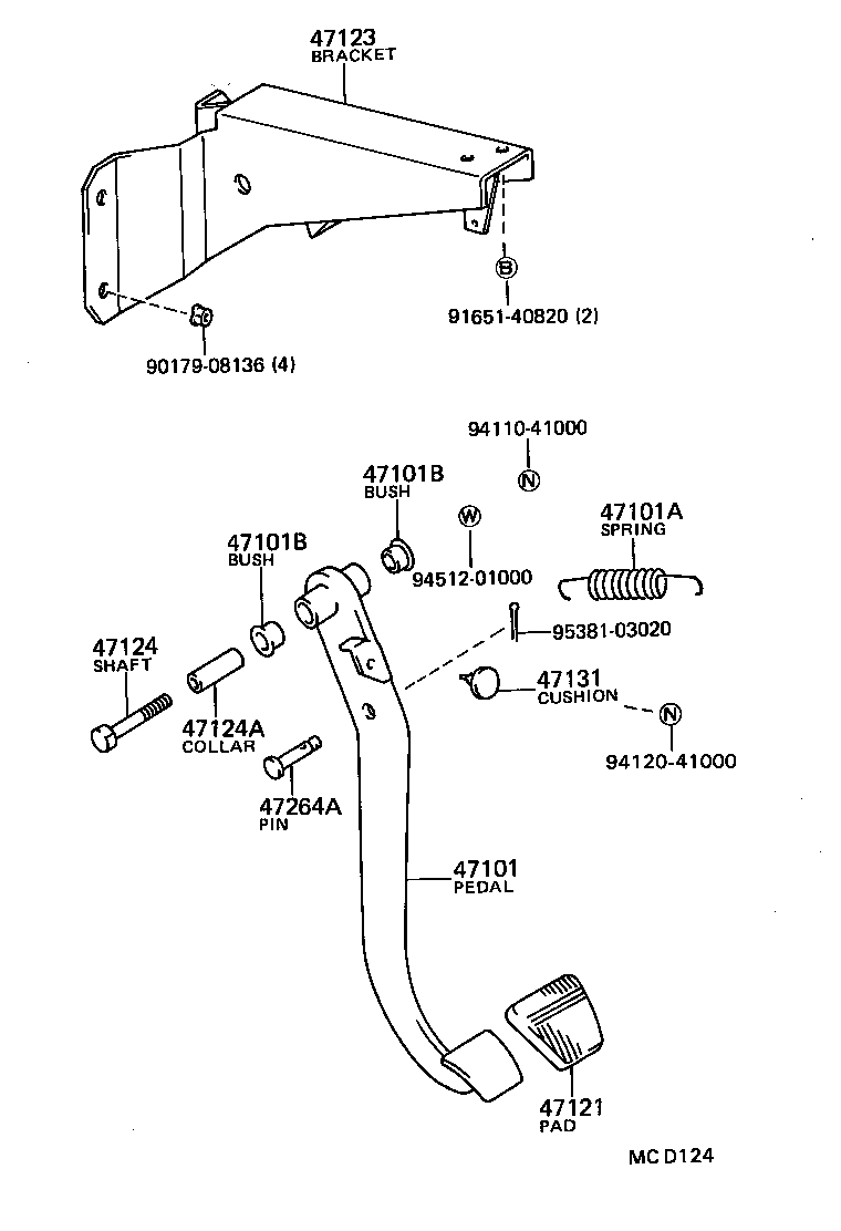  DYNA TOYOACE QUICK |  BRAKE PEDAL BRACKET
