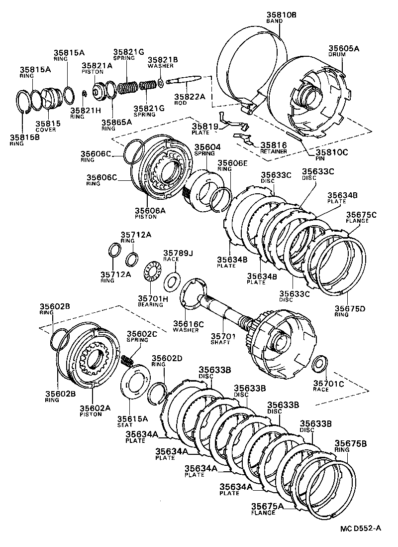  CARINA ED |  BRAKE BAND MULTIPLE DISC CLUTCH ATM