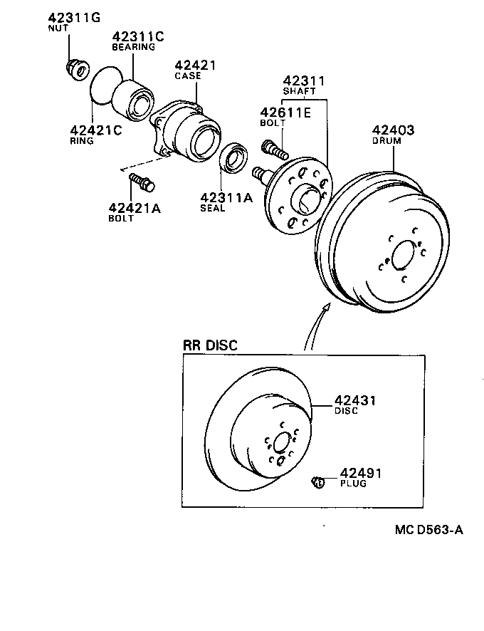  CAMRY VISTA |  REAR AXLE SHAFT HUB