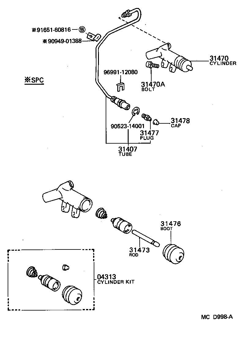  MR2 |  CLUTCH RELEASE CYLINDER