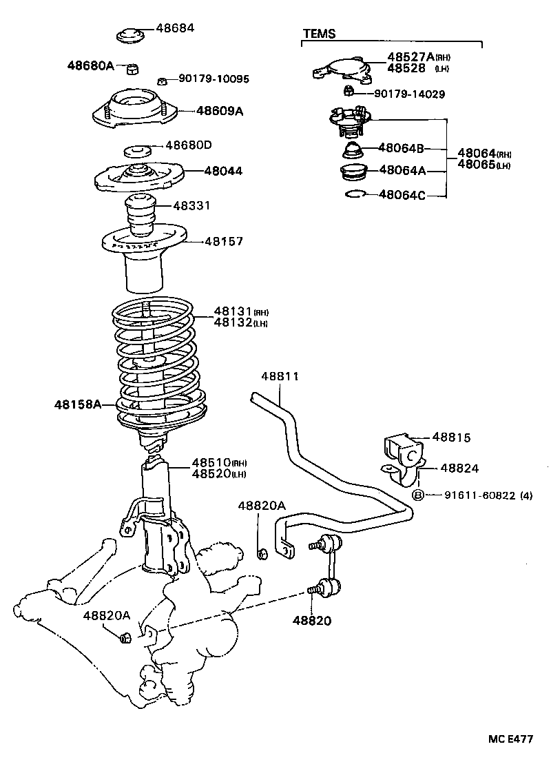  CARINA ED |  FRONT SPRING SHOCK ABSORBER