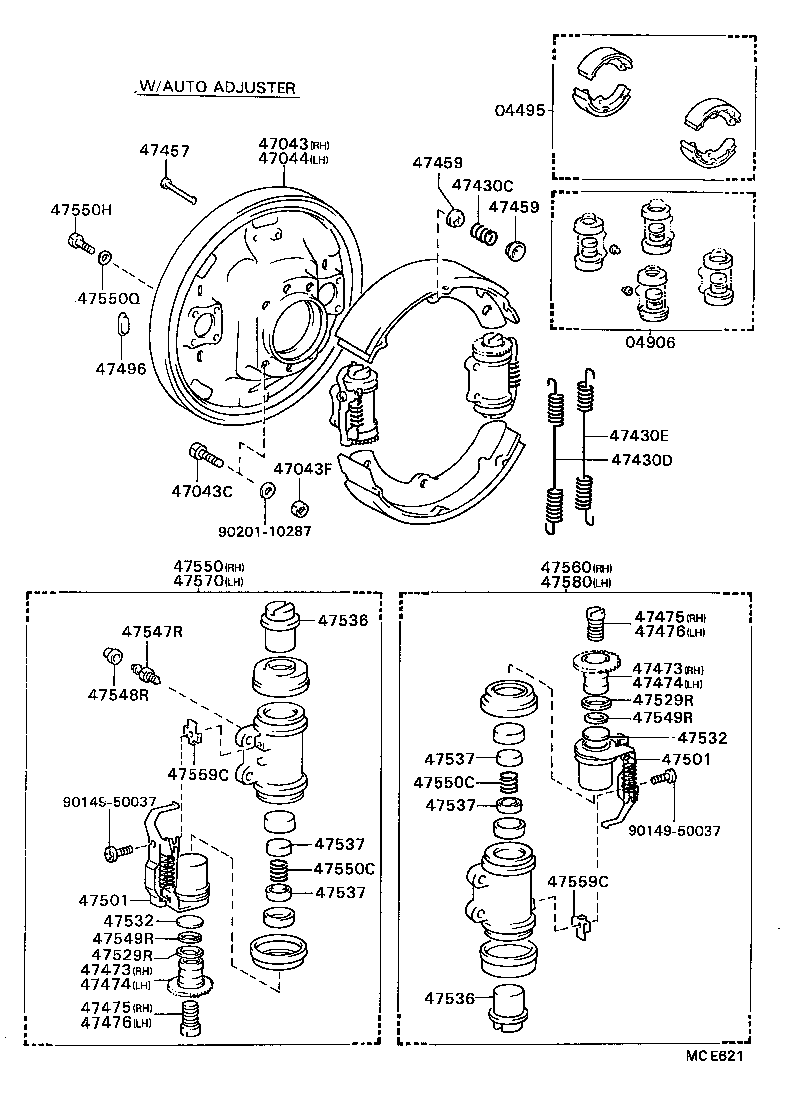 DYNA TOYOACE QUICK |  REAR DRUM BRAKE WHEEL CYLINDER BACKING PLATE