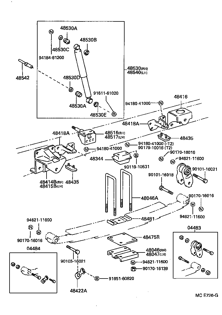  DYNA TOYOACE |  REAR SPRING SHOCK ABSORBER