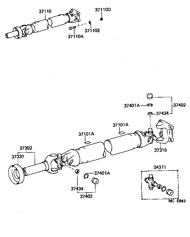  HIACE VAN WAGON |  PROPELLER SHAFT UNIVERSAL JOINT
