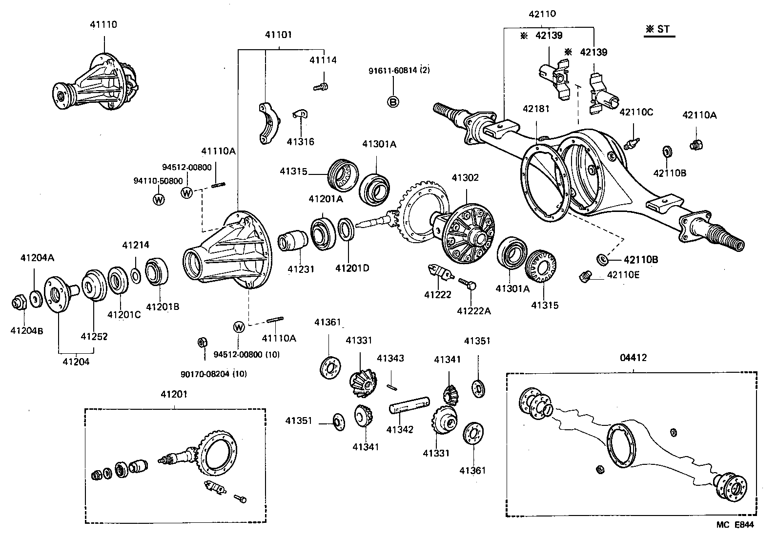  HIACE VAN WAGON |  REAR AXLE HOUSING DIFFERENTIAL