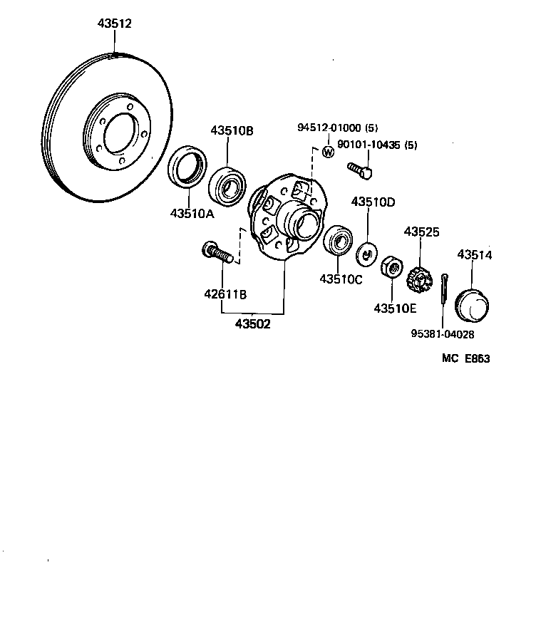  HIACE VAN WAGON |  FRONT AXLE HUB