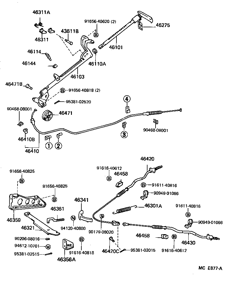  HIACE VAN WAGON |  PARKING BRAKE CABLE