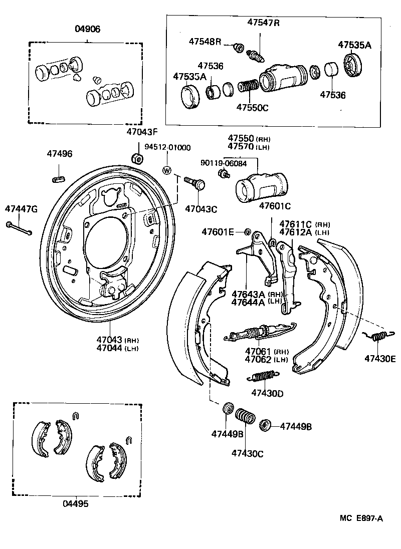  HIACE VAN WAGON |  REAR DRUM BRAKE WHEEL CYLINDER BACKING PLATE