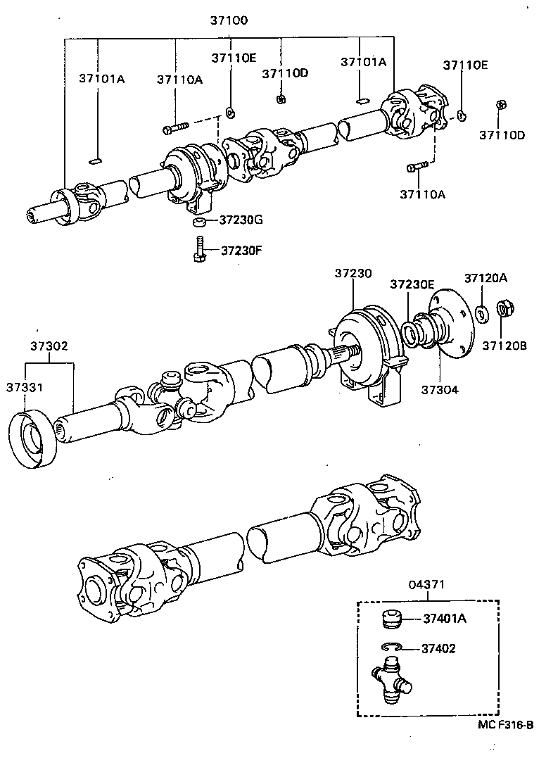  CENTURY |  PROPELLER SHAFT UNIVERSAL JOINT