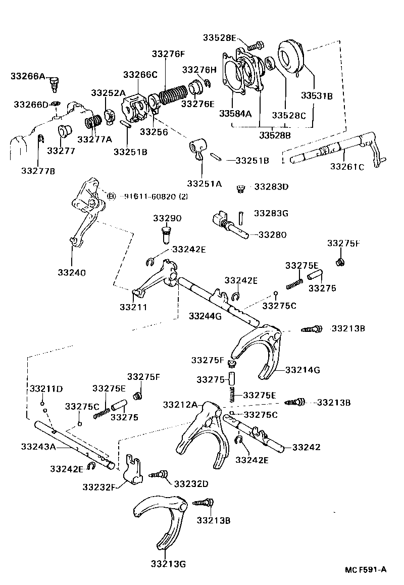 CARINA FF | GEAR SHIFT FORK LEVER SHAFT MTM