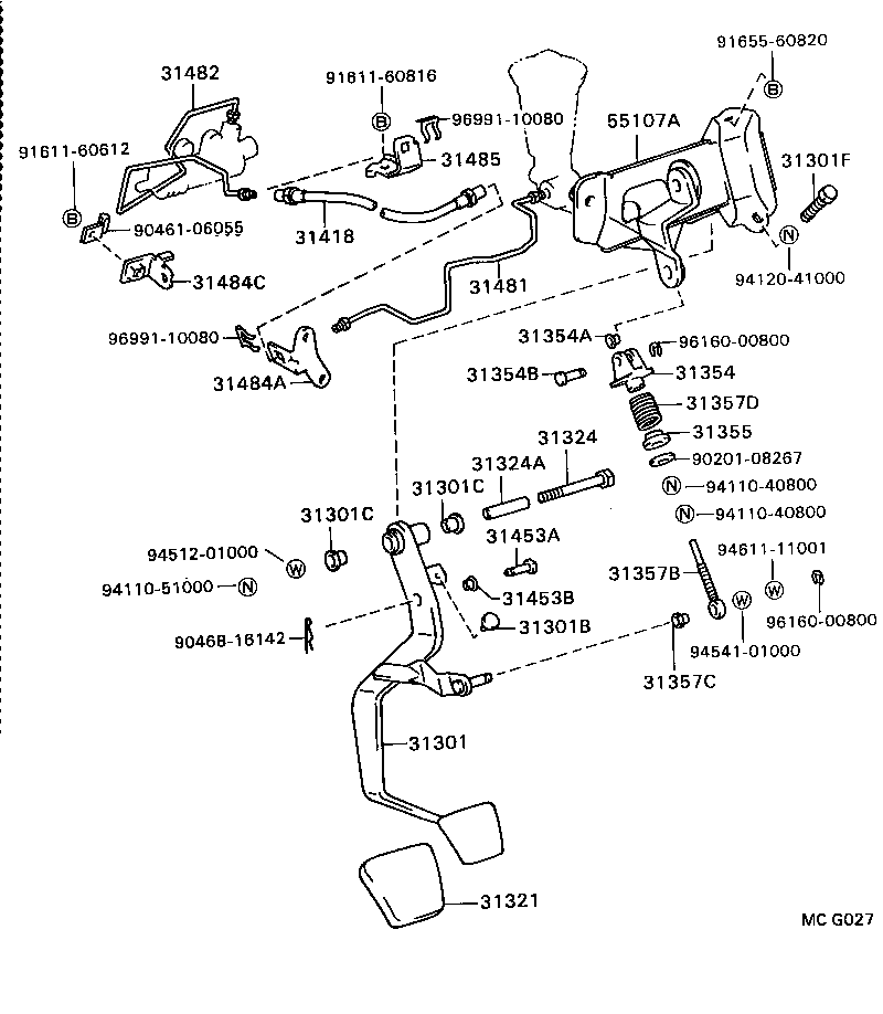  CAMRY VISTA |  CLUTCH PEDAL FLEXIBLE HOSE