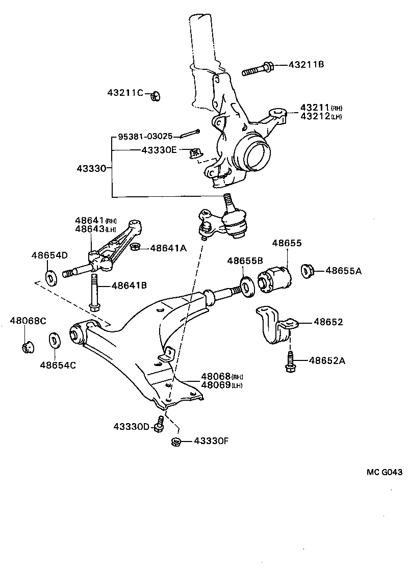  CARINA FF |  FRONT AXLE ARM STEERING KNUCKLE