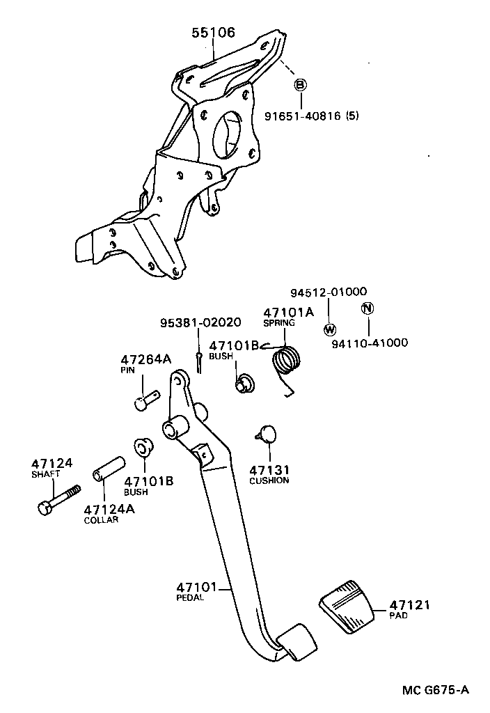  TOWN MASTERACE V WG |  BRAKE PEDAL BRACKET