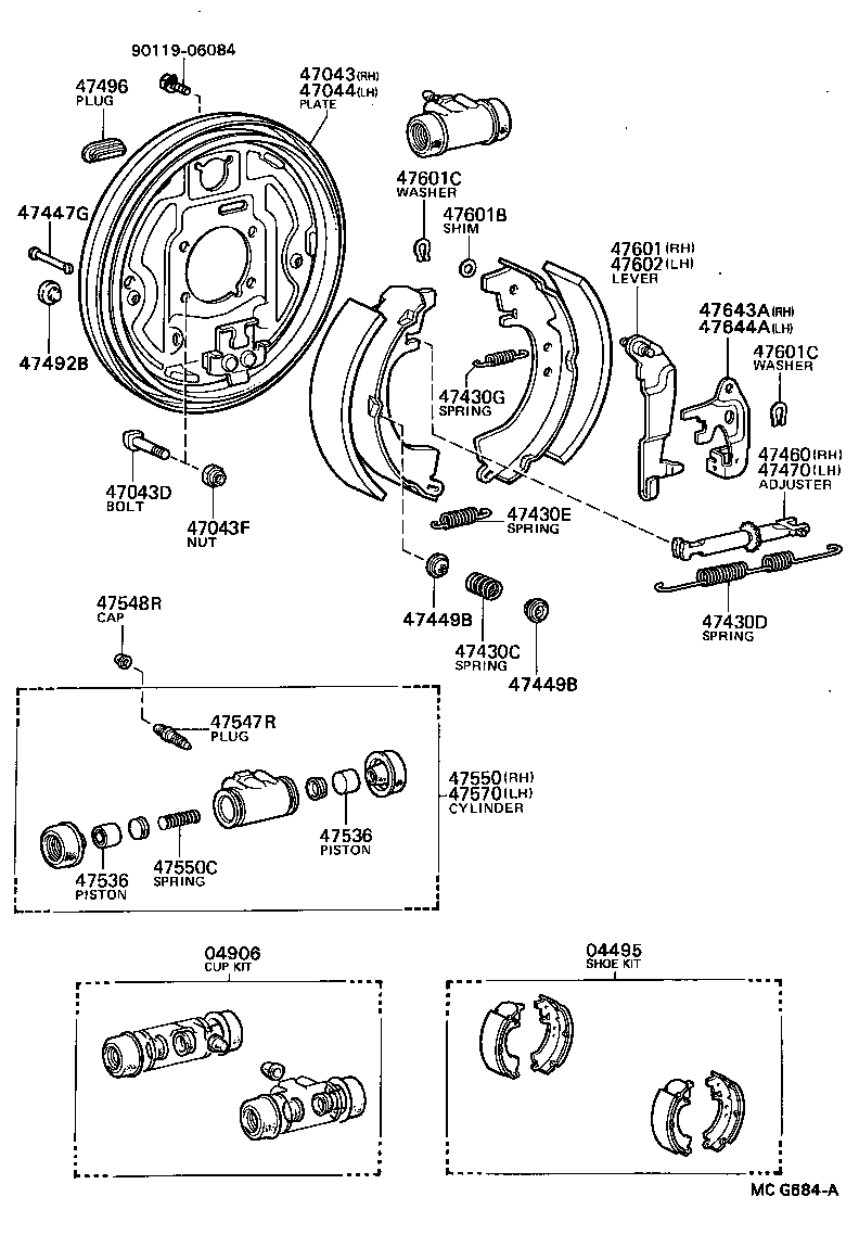  TOWN MASTERACE V WG |  REAR DRUM BRAKE WHEEL CYLINDER BACKING PLATE