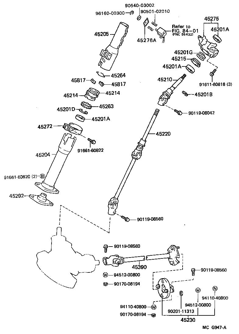  LITEACE VAN WAGON |  STEERING COLUMN SHAFT