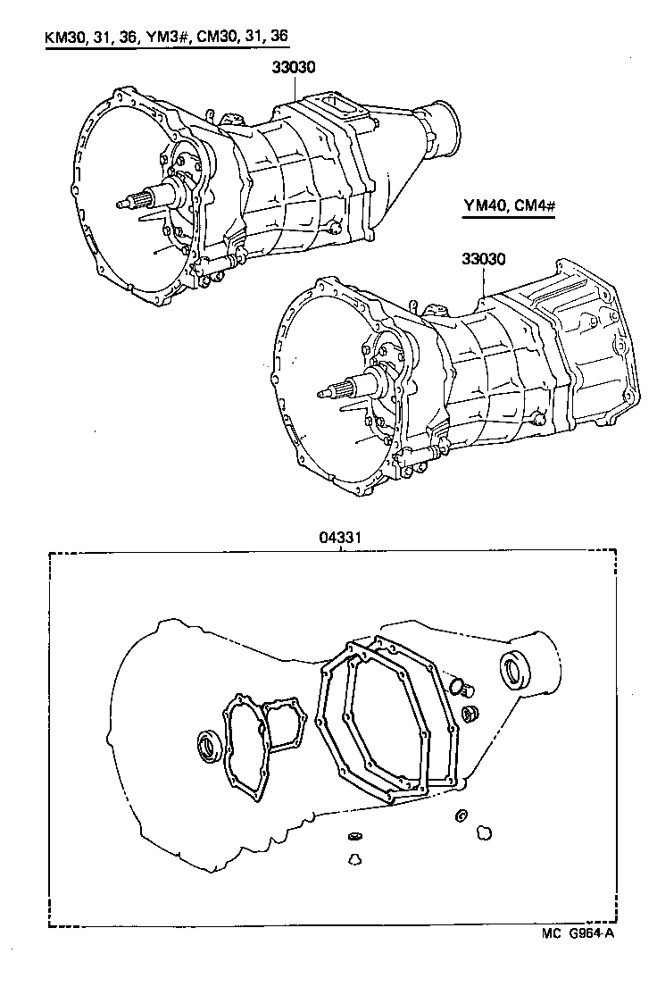  LITEACE VAN WAGON |  TRANSAXLE OR TRANSMISSION ASSY GASKET KIT MTM