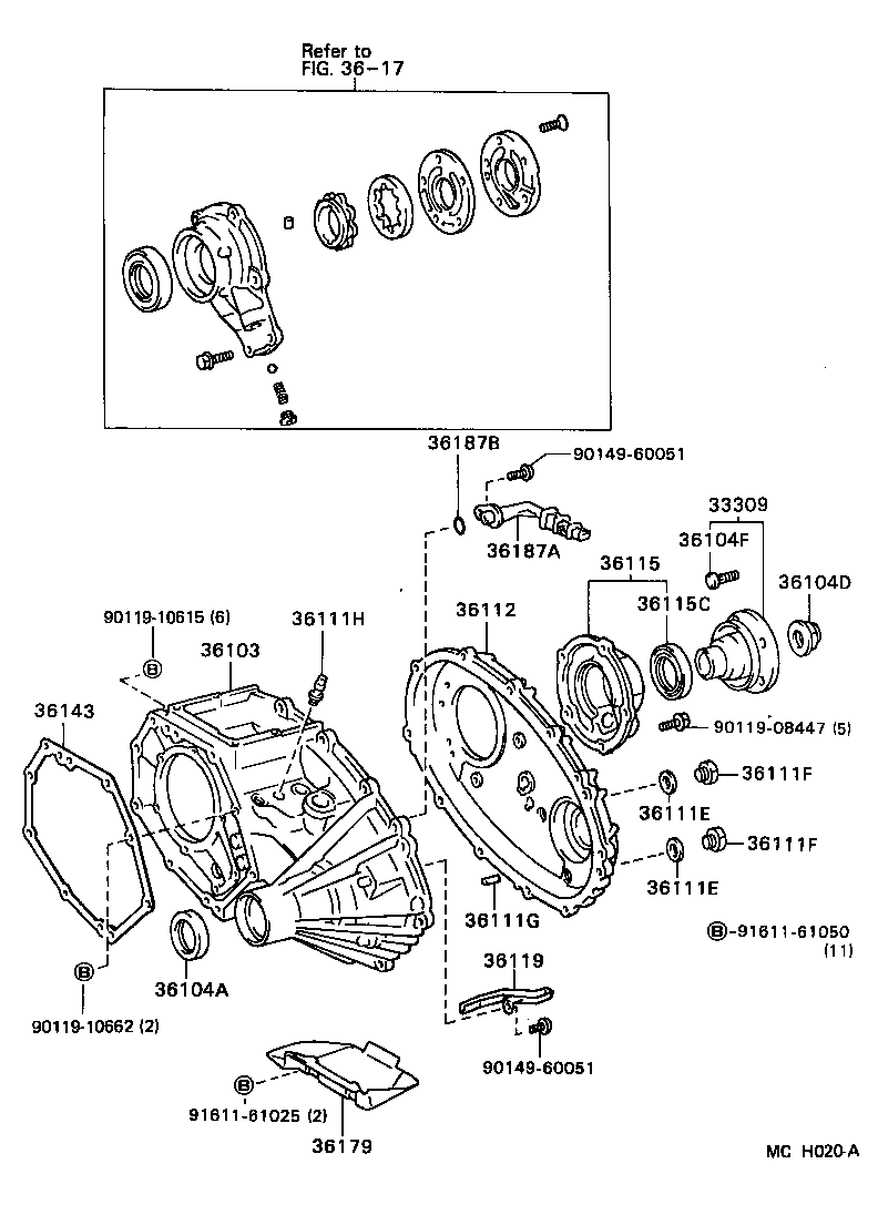  LITEACE VAN WAGON |  TRANSFER CASE EXTENSION HOUSING