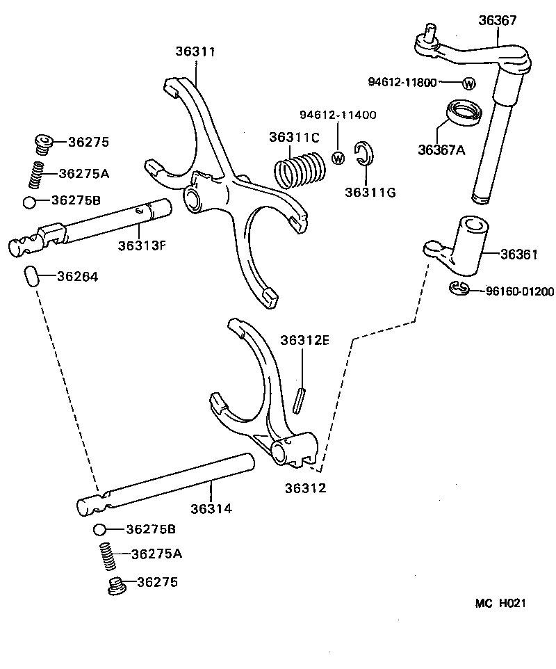  LITEACE VAN WAGON |  TRANSFER LEVER SHIFT ROD