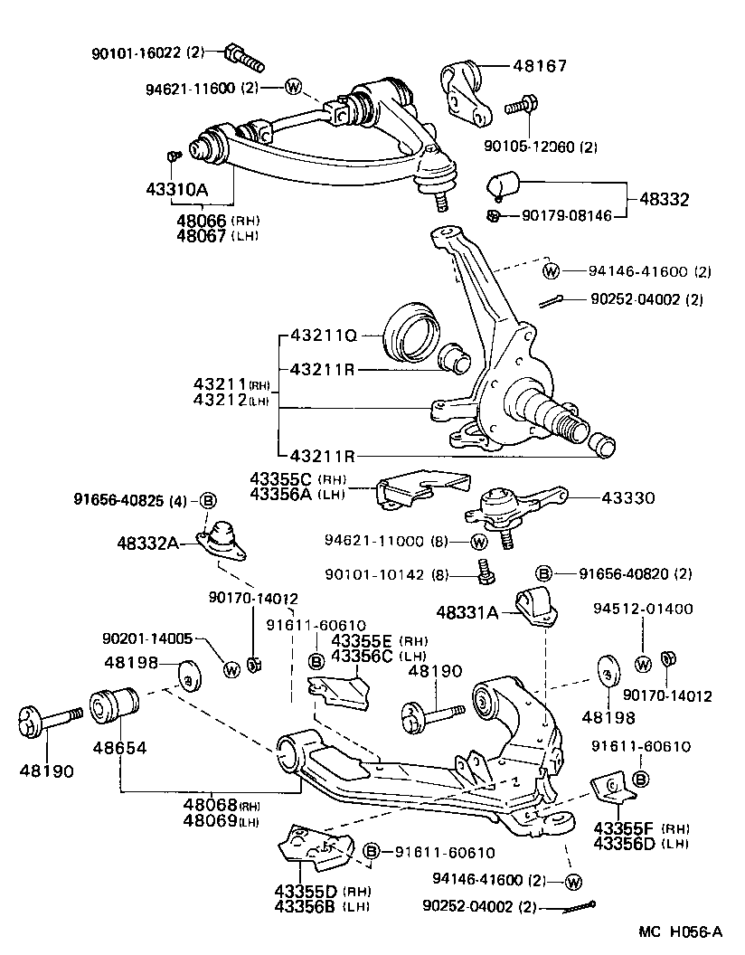 LITEACE VAN WAGON |  FRONT AXLE ARM STEERING KNUCKLE