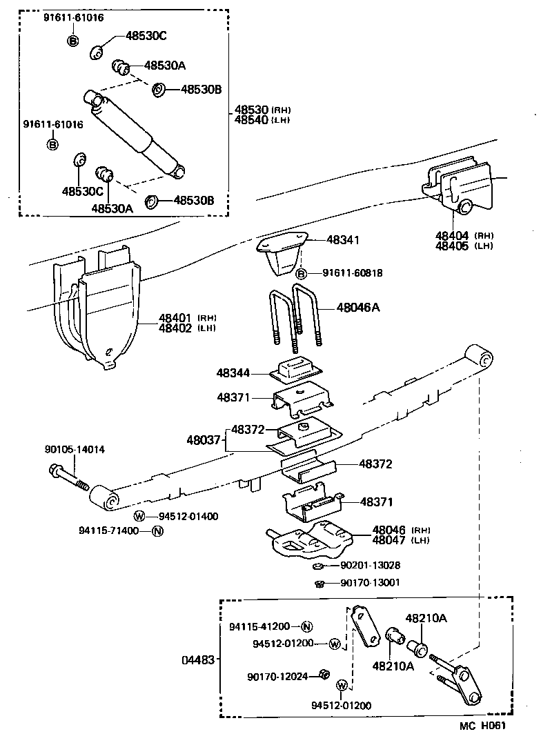  LITEACE VAN WAGON |  REAR SPRING SHOCK ABSORBER