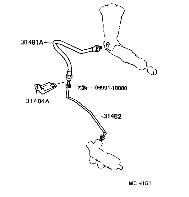  MARK 2 V WG |  CLUTCH PEDAL FLEXIBLE HOSE