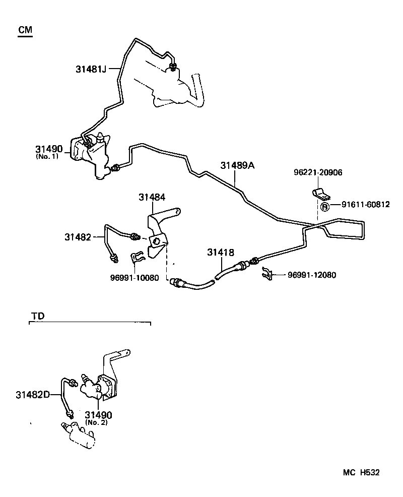  LITEACE VAN WAGON |  CLUTCH PEDAL FLEXIBLE HOSE