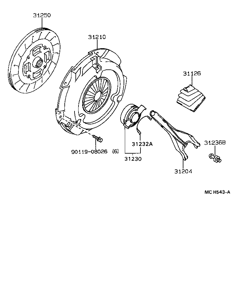  CARINA FF |  CLUTCH RELEASE FORK