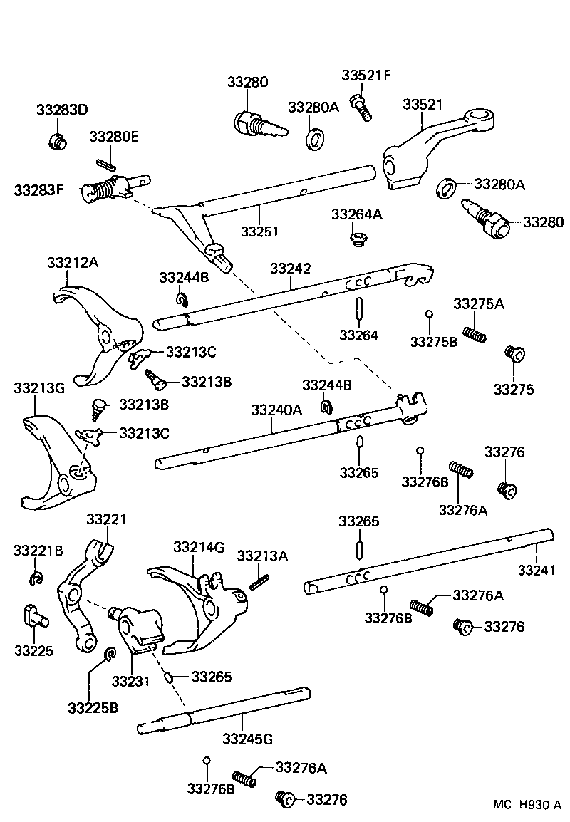  CROWN |  GEAR SHIFT FORK LEVER SHAFT MTM
