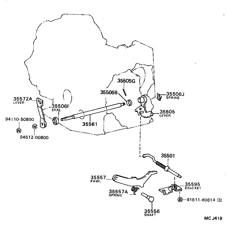  CARINA ED |  THROTTLE LINK VALVE LEVER ATM