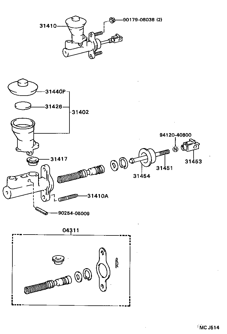  CARINA FF |  CLUTCH MASTER CYLINDER