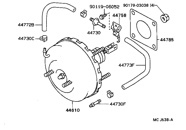  CARINA FF |  BRAKE BOOSTER VACUUM TUBE