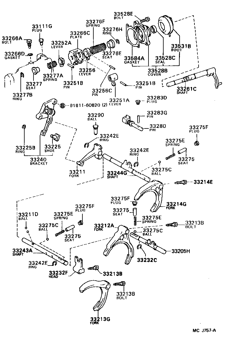  STARLET |  GEAR SHIFT FORK LEVER SHAFT MTM