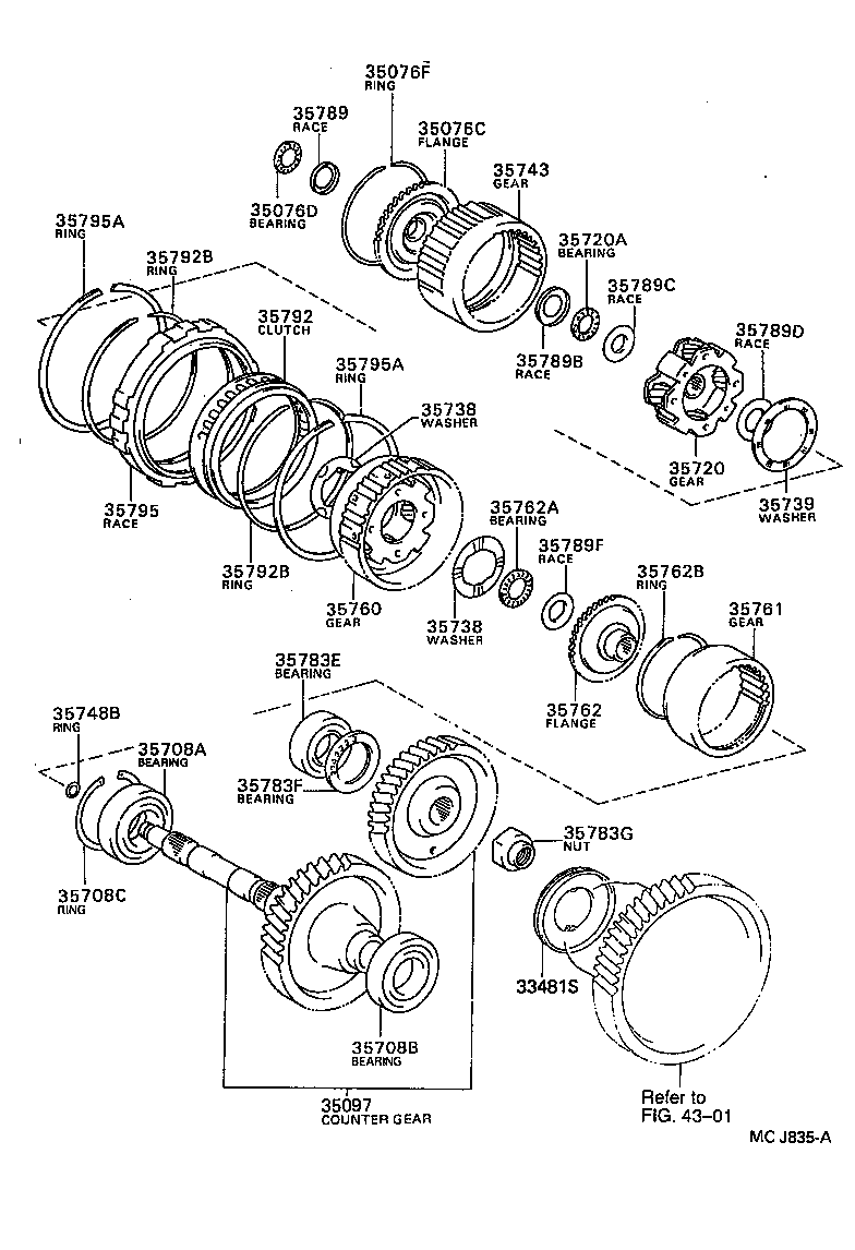  STARLET |  PLANETARY GEAR REVERSE PISTON COUNTER GEAR ATM