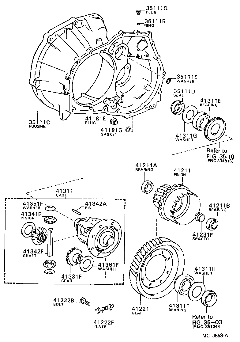  STARLET |  FRONT AXLE HOUSING DIFFERENTIAL