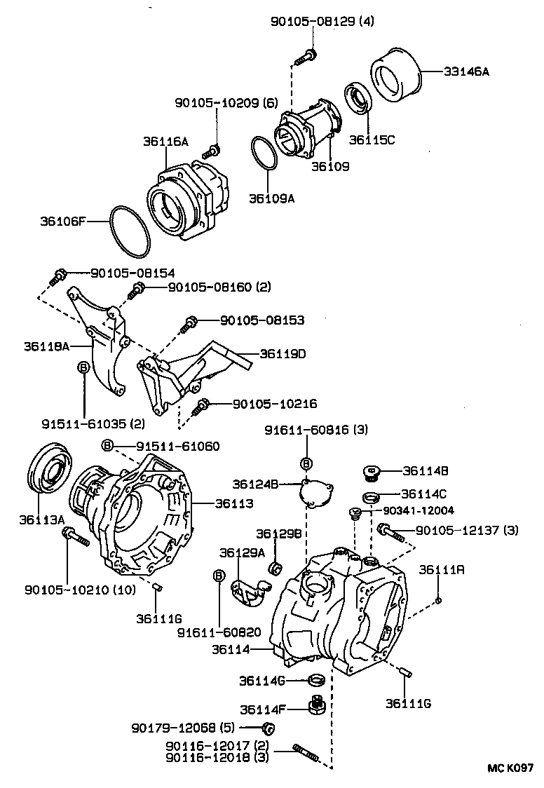  CARINA FF |  TRANSFER CASE EXTENSION HOUSING