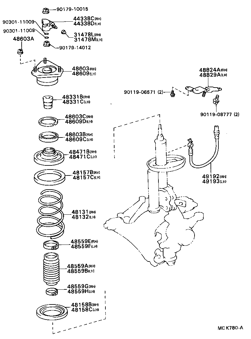  CELICA |  FRONT SPRING SHOCK ABSORBER