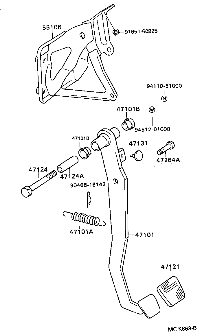  CAMRY VISTA |  BRAKE PEDAL BRACKET
