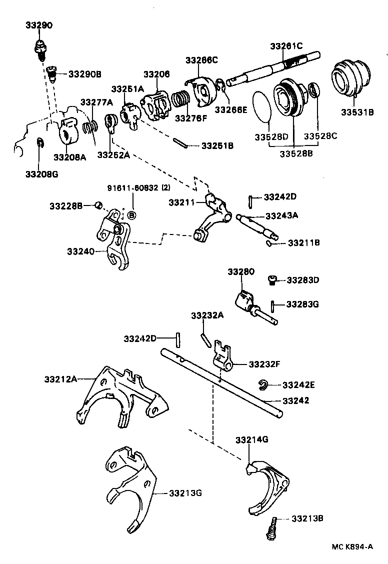 CAMRY VISTA | GEAR SHIFT FORK LEVER SHAFT MTM