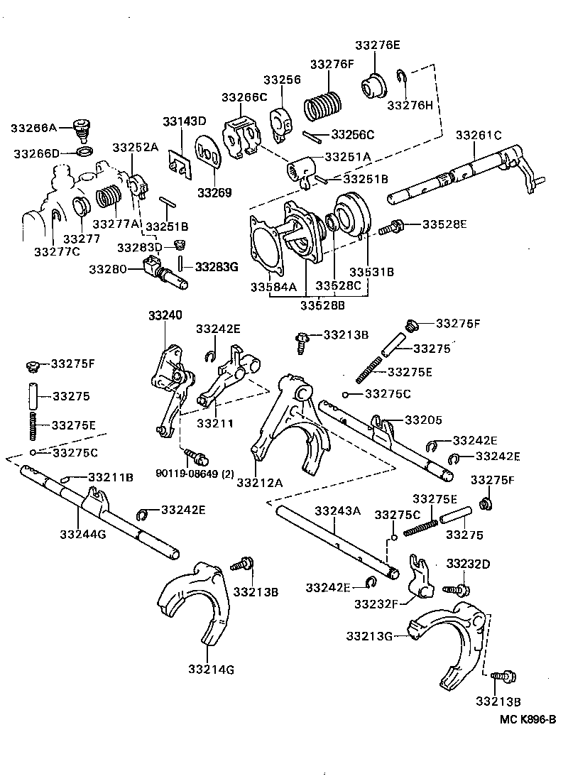  CAMRY VISTA |  GEAR SHIFT FORK LEVER SHAFT MTM