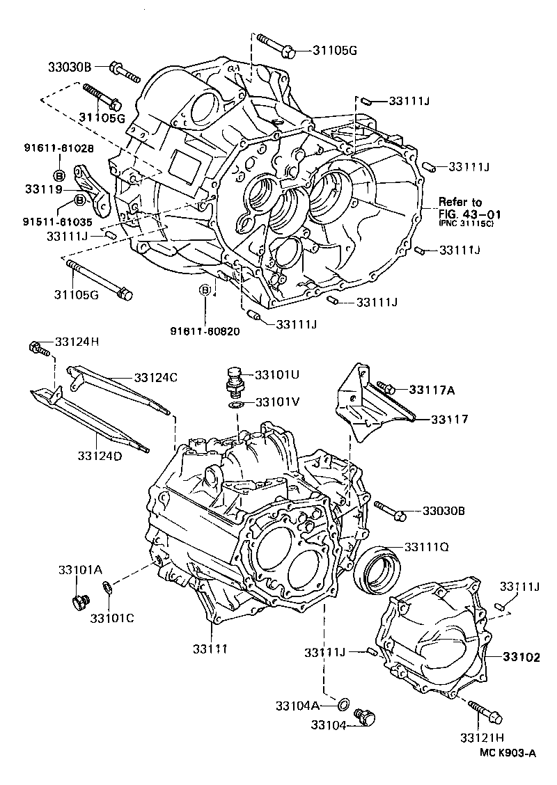  CAMRY VISTA |  CLUTCH HOUSING TRANSMISSION CASE MTM
