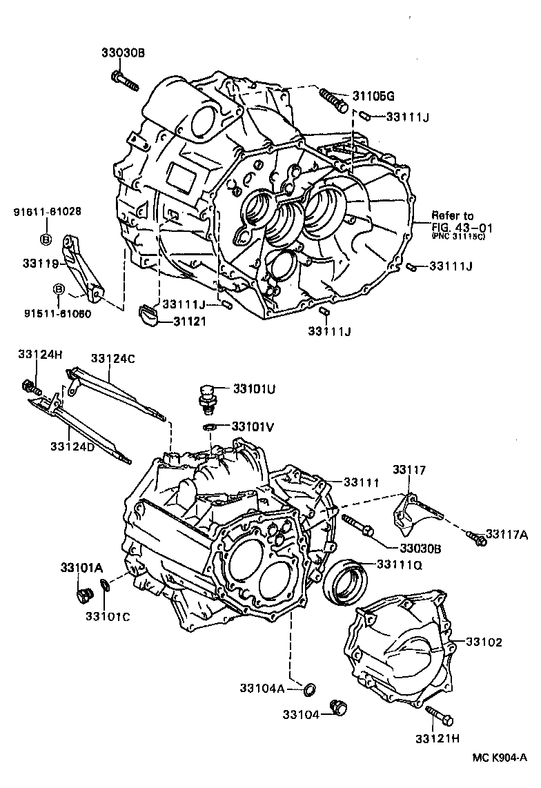  CAMRY VISTA |  CLUTCH HOUSING TRANSMISSION CASE MTM