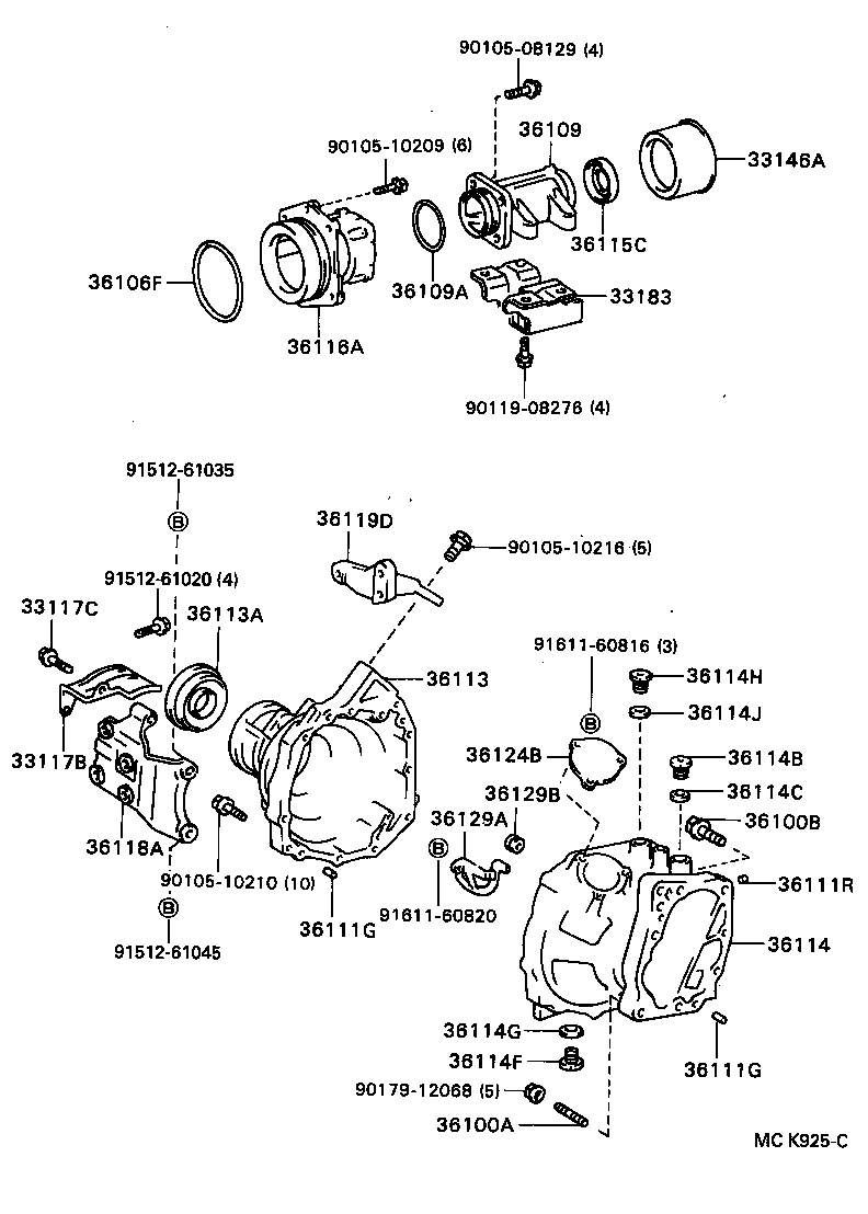  CAMRY VISTA |  TRANSFER CASE EXTENSION HOUSING