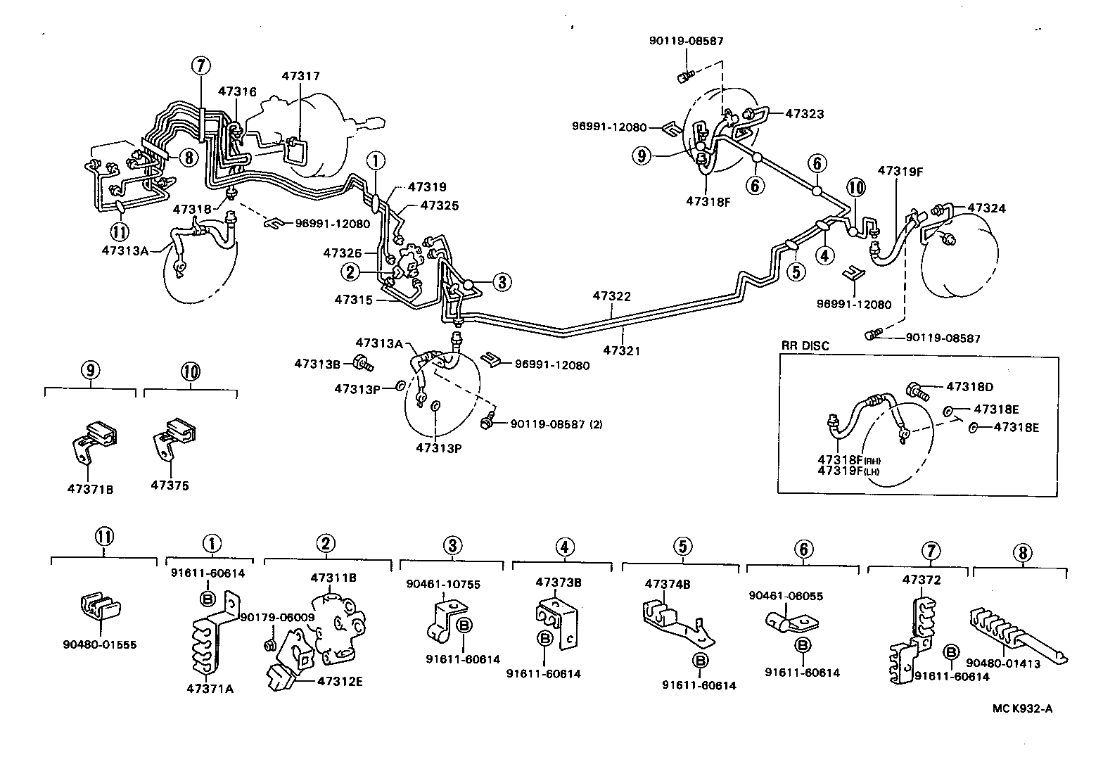  CAMRY VISTA |  BRAKE TUBE CLAMP