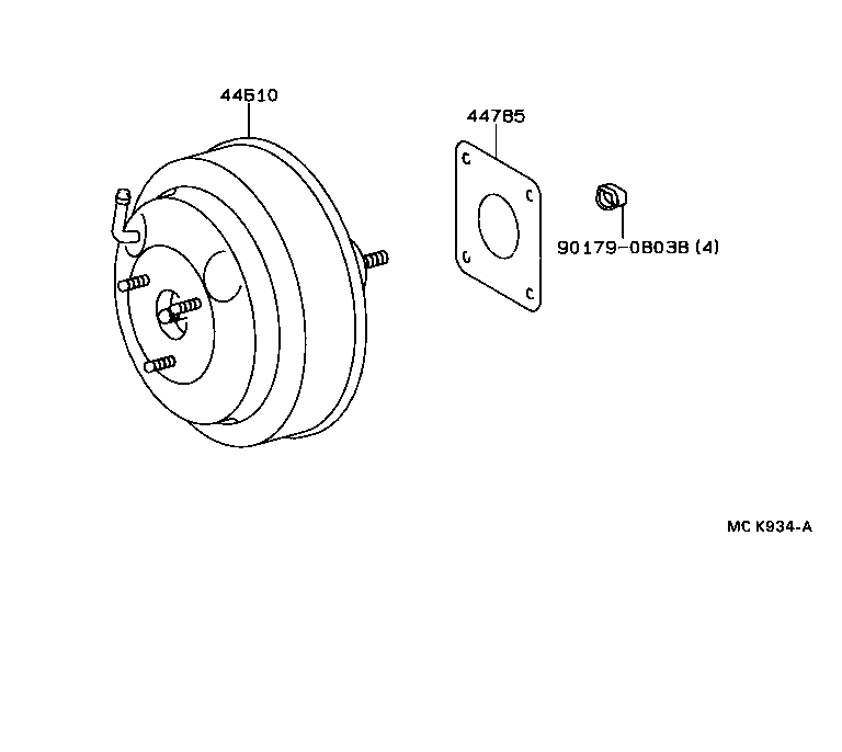 CAMRY VISTA |  BRAKE BOOSTER VACUUM TUBE