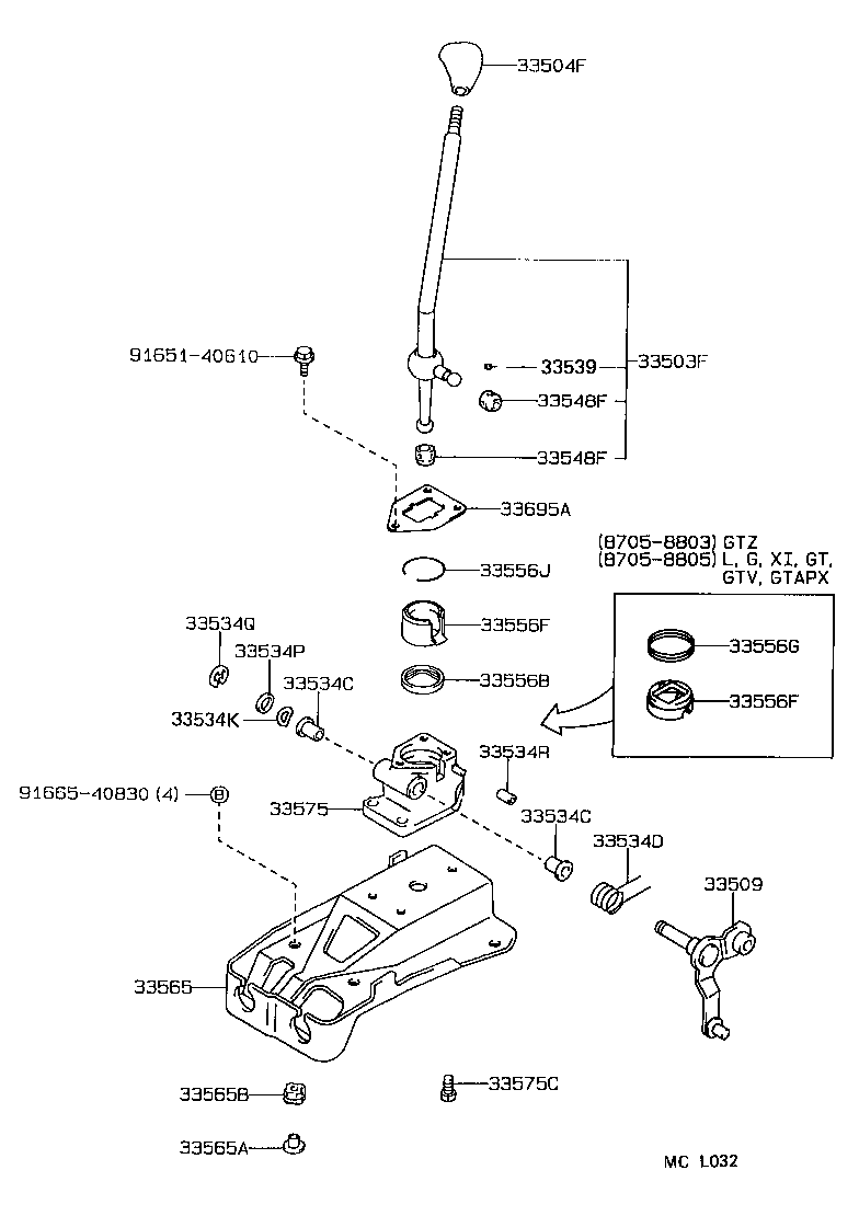  SPRINTER TRUENO |  SHIFT LEVER RETAINER